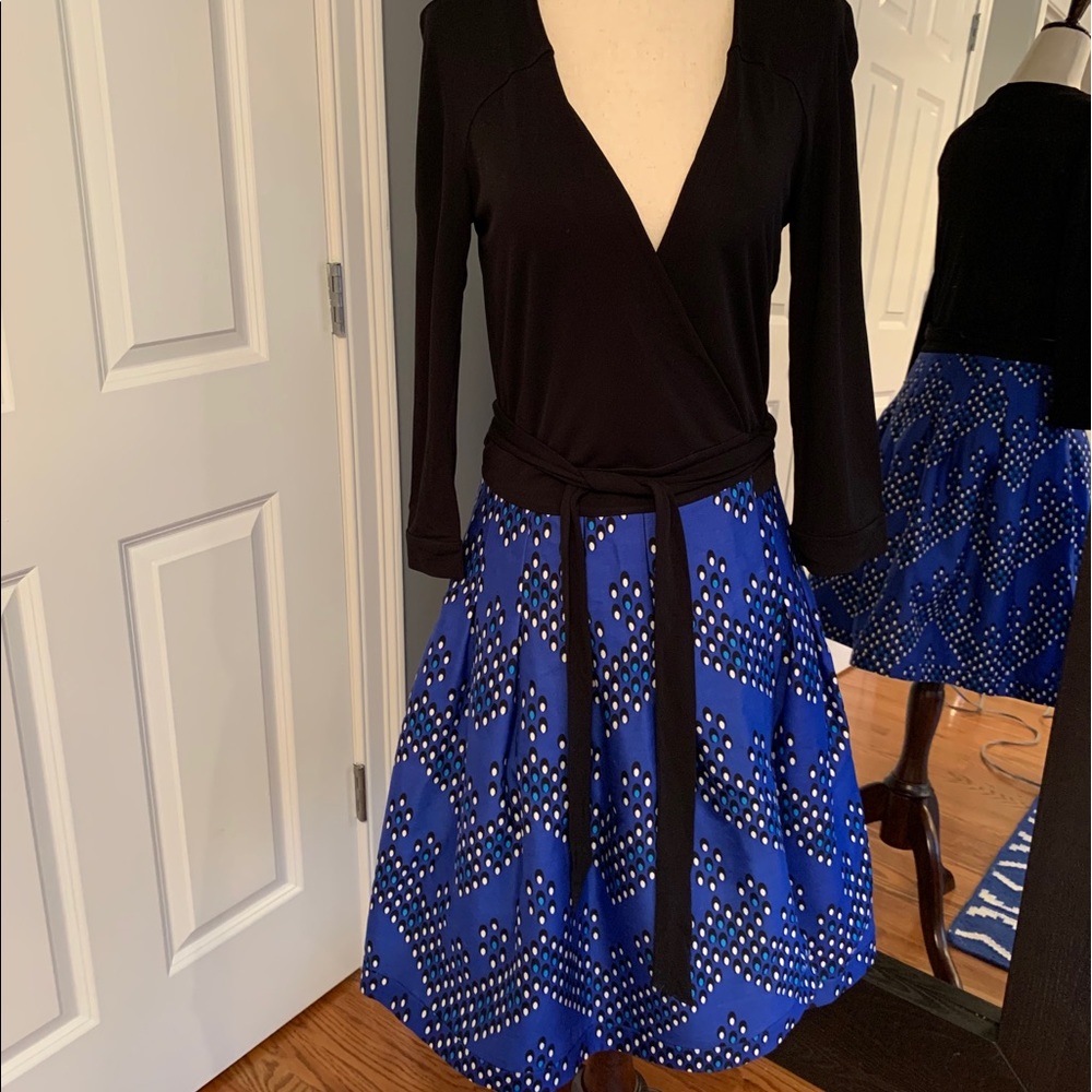 DVF ‘Jewel’ Silk Combo Wrap Dress